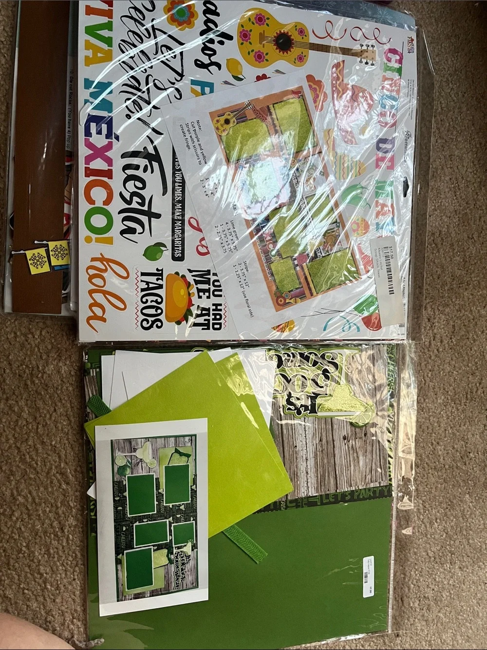 Unopened new scrapbook layouts